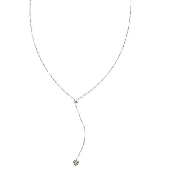 Star and Heart Sterling Silver Drop Y Necklace Adornia New - Picture 1 of 2